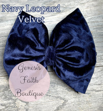 Load image into Gallery viewer, Navy Leopard Velvet