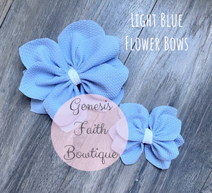 Light Blue Flower Bow